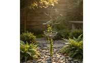 Outdoor Garden Stake with Bird Nest Rustic Iron Flower Insert with Birds Distressed Metal Bird Garden Stake Decorative for Gardeners, Homeowners, Courtyard, Planters