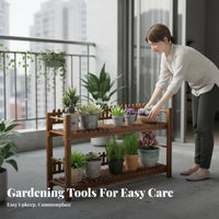 Floor-Standing Tiered Planter Shelf with Trellis Weather-Resistant Stepped Plant Stand Space-Saving Garden receiveory Multi-Purpose for Gardeners, Home Decorators, Homeowners, Balcony, Living Room, Entryway, Office