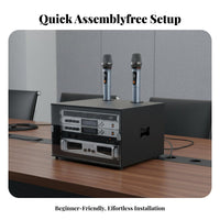 6U Audio Equipment Metal Rack Frame Construction Wall Mountable Sound System Cabinet 100kg Load Capacity Karaoke Machine Stand for DJs, Home Studio