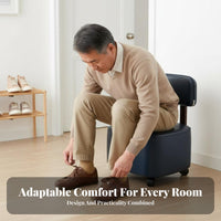 360° Swivel Wheels Padded Caster Chair with Backrest Easy to Clean Wheeled Stool with Backrest Scratch Resistant Mobile Seat High Load Capacity for Seniors, Children, Homemakers, Entryway, Living Room, Bedroom, Office