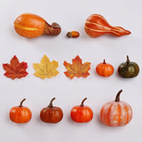 48 Pieces Lifelike Fake Pumpkins with Acorns Speckled Mini Pumpkin Decoration Set Textured Artificial Pumpkins Miniature for Table Centerpiece, Thanksgiving, Diy Crafts