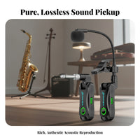 Noise Reduction Handsunrestricted Audio Gear Portable Case Gooseneck Instrument Audio Pickup Foam-Covered Wireless Attach-on Instrument Audio Pickup for Wind Players
