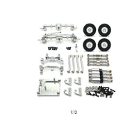 Metal Kit 1/12 Scale RC Car Parts with Shock Absorbers Machined Axle Housing for Chassis Rebuilding