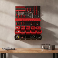 Space-Saving Pegboard Organizer with Bins and Hooks Modular Wall-Mounted Tool Organizer Heavy-Duty Pegboard with Bins Multi-Purpose for Mechanics