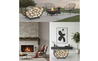 Heavy Duty Firewood Rack with Handle Sturdy Firewood Holder with Handle Space-Saving Metal Log Holder Rust-Resistant for Fireplace, Hearth