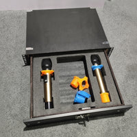 Lockable 19" 2U Drawer Travel Case, Universal Microphone Receiver Rack Drawer