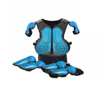 Kids Set Customizable Adjustable Children Biking Armored Wear Chest Protector Knee Elbow Pad Set for Motorcycling, Skiing