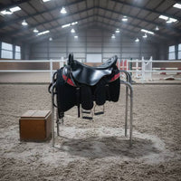 Leather Saddle Padded Doubleequestrian Saddle Balanced for Equestrians