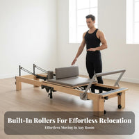 Pilates Reformer Space Saving Pilates Reformer Bed Easy Storage Adjustable Core Training Bed for Sedentary People, Postpartum Women, Home, Studio, Gym