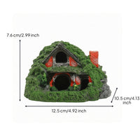 Mossy Aquatic Tank Cottage Textured Aquascape House Realistic Aquatic Hideout Safe for Miniature Landscape