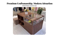 Multi-Functional Design Shop Island Display Table Ample Storage Boutique Cashier Counter Minimalist Design Glass Top Display Cabinet for Shopkeepers, Small Business Owners, Clothing Boutiques, Checkout Area, Retail Shop S, Gift Shops