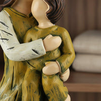 Art Craft Family Resin Figurine Sentimental Gift Mother and Child Figurine Hand-Painted Mother Child Ornament Stable Base
