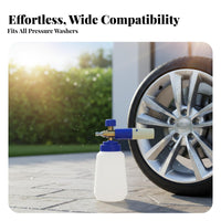 Pressure Washer Foam Dispenser Heavy Duty Thick Foam Lance Solid Brass Core High Pressure Soap Dispenser for Professional Cleaners, Auto Detailing