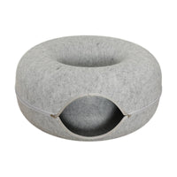 Zippered Cat Tunnel Bed with Zipper Structured Donut Cat Bed Private Hideaway Supportive for Cats, Small Pets