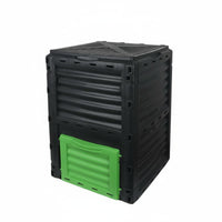 300 L Compost Bin Ribbed Panels Compost Bin Black Outdoor Composter