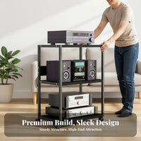 Heavy Duty Audio Equipment Rack Stable and Sturdy Multi-Tier Amplifier Shelf Easy Assembly Multi-Tier Media Equipment Stand Space-Saving Design for Audiophiles, Home Theater Enthusiasts, Studio, Living Room