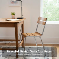 Industrial Design Slatted Back Dining Chair Retro Design Slat Back Side Chair Stackable Seating Furniture Versatile Use for Cafe Owners, Homeowners, Families, Coffee Shop, Restaurant, Living Room, Kitchen