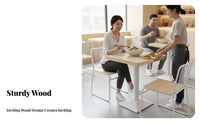 Hardwood Wood Construction Table and Seating set fashionable Design Wooden dining hall Table and Chairs Multiple Configurations Restaurant Furniture Easy Assembly for pasta Shops, Snack bar stools, Restaurants
