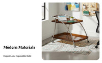 Transparent Design 2-Tier Rolling Trolley Movable with casters Mobile Furniture Space-Saving Utility trolley Multi-Functional for Small Apartment Dwellers, Office Workers, Living Room, Bedroom, Bathroom, Kitchen