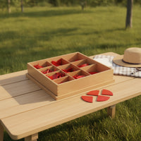 Wooden Tray with Fraction Pieces Hands-on Educational Fraction Teaching Aid Educational Learning Toy for Preschoolers, Teachers, Classroom