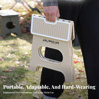Foldable Design foldable Stool with grip Space-Saving foldable Footstool Thickened Construction Portable Seat Lightweight for Campers, Homeowners, Camping, Outdoor, Fishing, on-the-while traveling