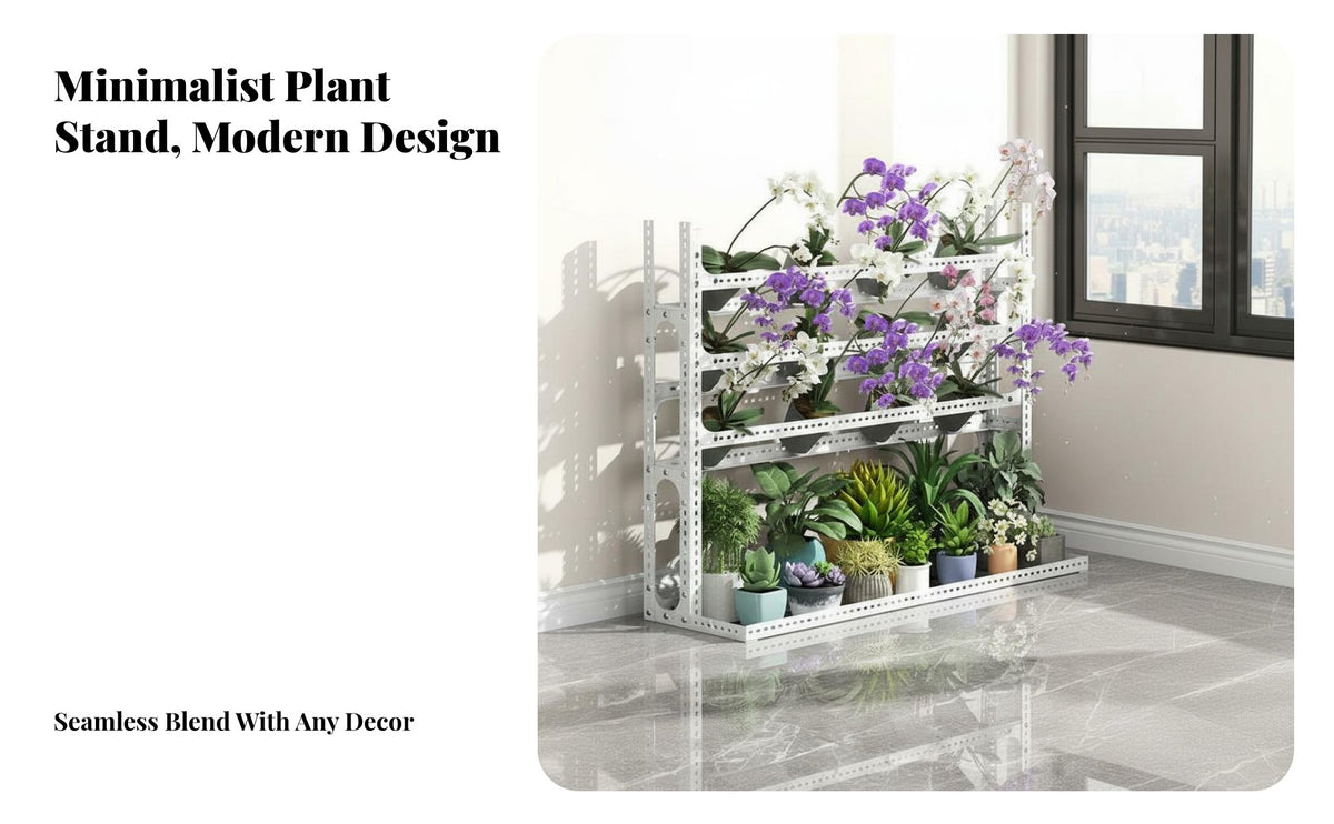 Multi-Tier Plant Stand Stable Structure Space-Saving Plant Rack Large Capacity Tiered Flower Display Rack for Balcony, Living Room, Indoor