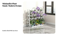 Multi-Tier Plant Stand Stable Structure Space-Saving Plant Rack Large Capacity Tiered Flower Display Rack for Balcony, Living Room, Indoor