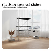 Easy Assembly Bauhaus Design Display Rack Stable Multi-Layer Storage Shelf Heavy Duty Freestanding Metal Bookshelf for Design Enthusiasts, Office Workers, Living Room, Kitchen, Bedroom, Basement