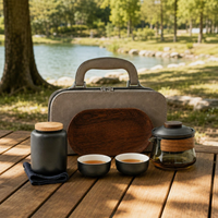Ceramic Tea Set, Quick Brew Teapot Set, 180ml, Tea Set, Travel, Portable, Includes Storage Case