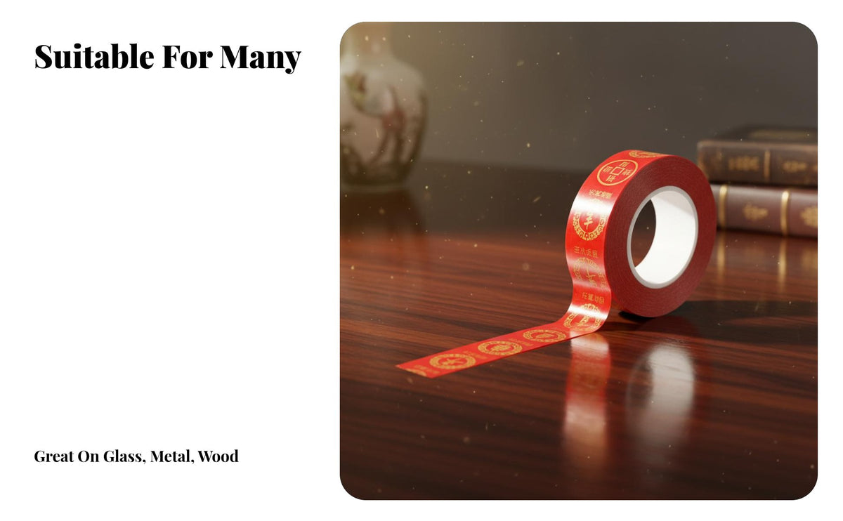 Double-Sided Tape for Festive Couplets, Strong Hold, No Marks, Easy Tear, Wedding Decor