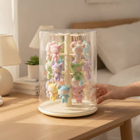 Rotating doll Display Case Clear Display Case with Space-Saving System-Saving Organizer for Bedroom