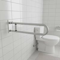 Aluminum Alloy Flip up Toilet Grab Bar Space Saving Foldable Toilet Grab Bar Non-Slip Grip for Post-Surgery Patients Women