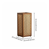 Multi-Purpose Rattan Umbrella Holder Woven Design Wooden Umbrella Stand Space Saving Home Storage Sturdy for Doorway, Hallway