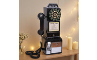 Retro Design Vintage Audio Message Recorder Coiled Cord Rotary Phone Recorder Glossy Rotary Telephone Decorative