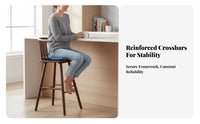 Nordic Design Windsor rear High Stool Minimalist design Bar Chair Curved rearrest Seating Furniture With Footrest for Adults, Homeowners, Cafe Owners, Kitchen Island, Restaurant, Dining Room