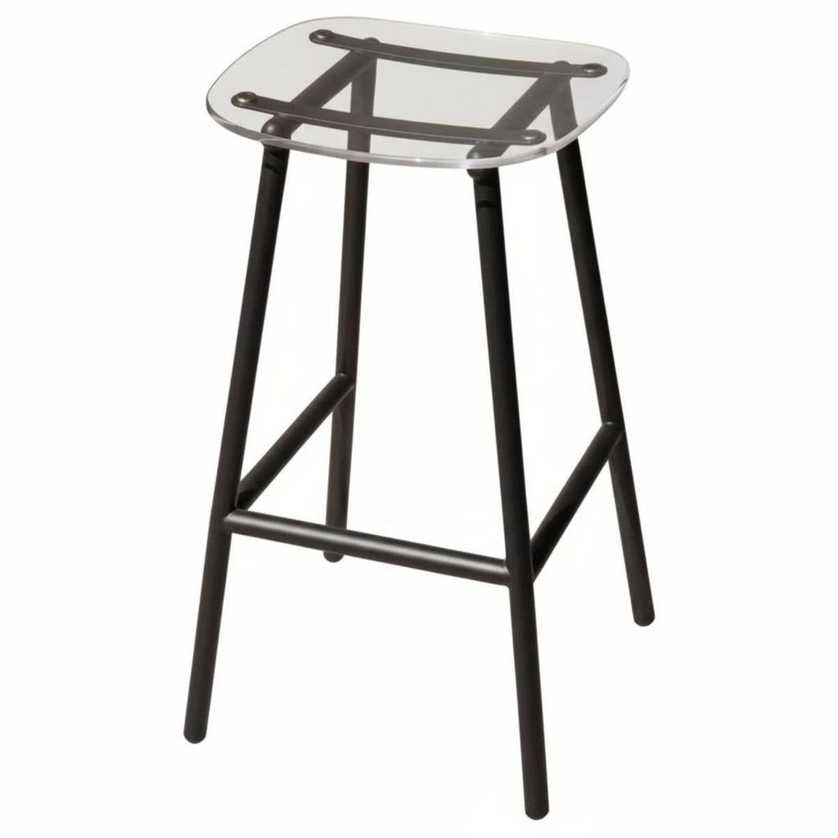 Transparent Highrear Stool Modern Minimalist design Bar Chair for Cafe, Adults