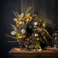 Fall Wreath with Pumpkins Seasonal Autumn Wreath Indoor for Thanksgiving