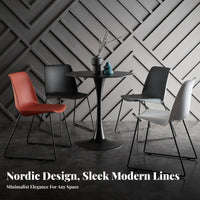 Modern Design Nordic Design Dining Chair Easy to Clean Minimalist Metal Leg Chair Lightweight Indoor Seating Space-Saving for Business Owners, Homeowners, Event Planners