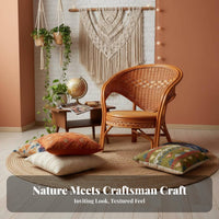 3 Pieces Handwoven Design 3 Piece Rattan Furniture Set Tempered Glass Tabletop for Apartment Dwellers, Homeowners, Balcony, By the Window, Sunroom, Indoor