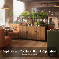 Hollowed-Out Design Low Divider Cabinet with Plant Holder Stable Load-Bearing Space Partiti Single R Reinforced Frame Planter Shelf Large Capacity for Interior Designers, Restaurant Owners, Office Managers, Lobby, Reception Area