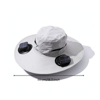 Wide Brim Sun Hat with Fan Cooling Sun Hat with Fan Breathable for Camping