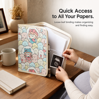 A5 Maternity Fabric Zippered Pregnancy Check-up Organizer Folder with Pockets
