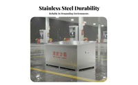 High Visibility Red Fire Sand Box Lidded Design Stainless Steel Fire Box Includes Shovel for Gas Station Personnel, Industrial Workers, Property Managers Plants, Factories, Warehouses, Construction Sites