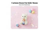 Unopenable Design Flocked Rabbit Piggy Bank Cultivates Saving Habits Bunny Coin Bank Decorative Ornament for Children, Bedroom, Nursery