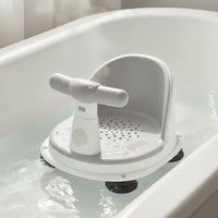 Ergonomic Backrest Temperature Sensing Bath Stool Drainage Holes Infant Bathtub Circle for Infants