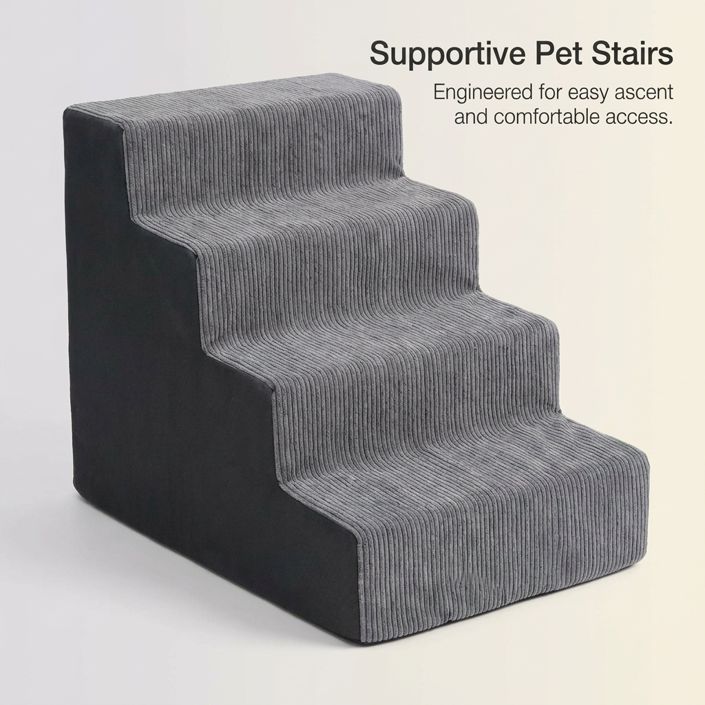 Pet Sofa Bed Access, Dog Small Dogs, Washable Steps, High Density Foam Pet Ramp, Gentle Slope Dog Stairs