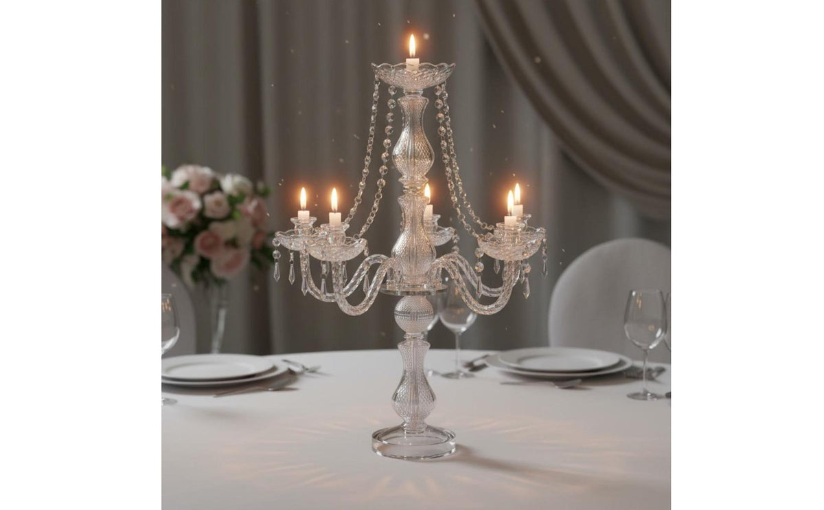 Rhinestone Candelabra Elegant Wedding Candelabra Ornate Taper Candle Stand Banquet