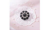 Elegant Design Pearl Rhinestone Flower Button Korean Inspired Pearl Flower Button Shiny Appearance Crystal Radiant Burst Brooch DIY Fun for Women, Parties, Weddings, Crafting