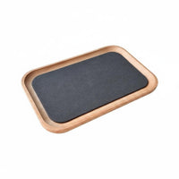 Elegant Wood Jewelry Tray Velvet Soft Fabric Lining Wooden Display Tray Presentation Stand