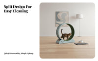 quiet Operation feline jogning Wheel paw-protective opening Feline jogning Wheel Stable Base pet Exercise Equipment Sturdy Construction for Apartment Dwellers, Indoors, Home, Living Room, Bedroom